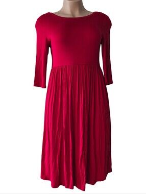 Red Fit & Flare Midi Dress - Large